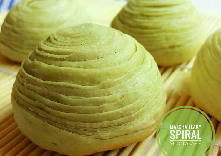 Resep Matcha Flaky Spiral Mooncake Oleh Anik wina