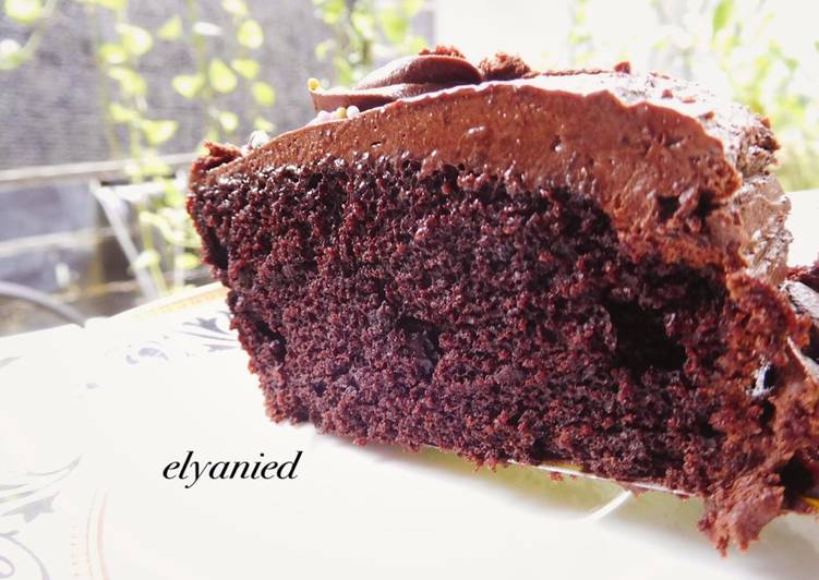 resep Chocolate cake ultah (no mixer no egg no ribet)