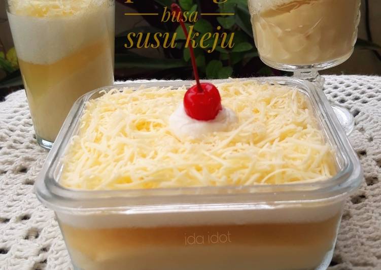 resep masakan Puding Busa Susu Keju