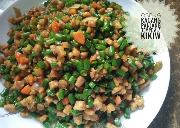 resep lengkap untuk Oseng Kacang Panjang Tempe Ala Kikiw