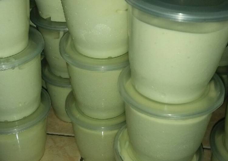 resep lengkap untuk Ice cream pandan