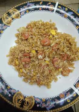 Nasi goreng sosis irit bahan