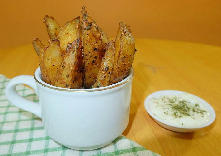 cara membuat Baked Cheesy Potato Wedges (#pr_kentang)