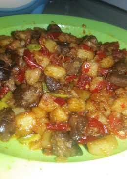 Sambel kentang ati ampela pete simple dan enakk,,