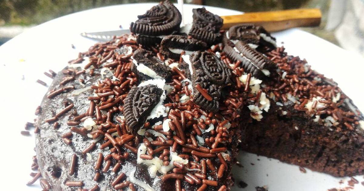 Resep Cake Cokelat Oreo No OVEN (pakai Panci teflon Kirin)