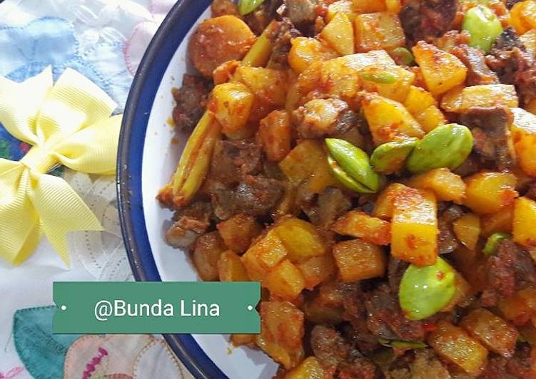 resep Sambal kentang Pete Ati Ampela