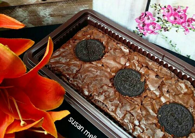 bahan dan cara membuat Chewy brownies #kisahkasihcookpad