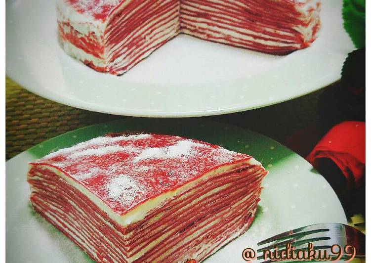 resep makanan Red Velvet Crepe Tart