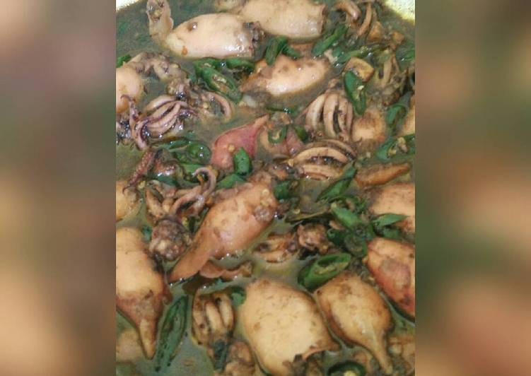 Resep Cumi tinta cabe hijau Dari ulya