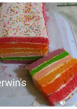 Rainbow cake super lembut