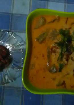 Lodeh terong, usus, ampela + sambal terasi