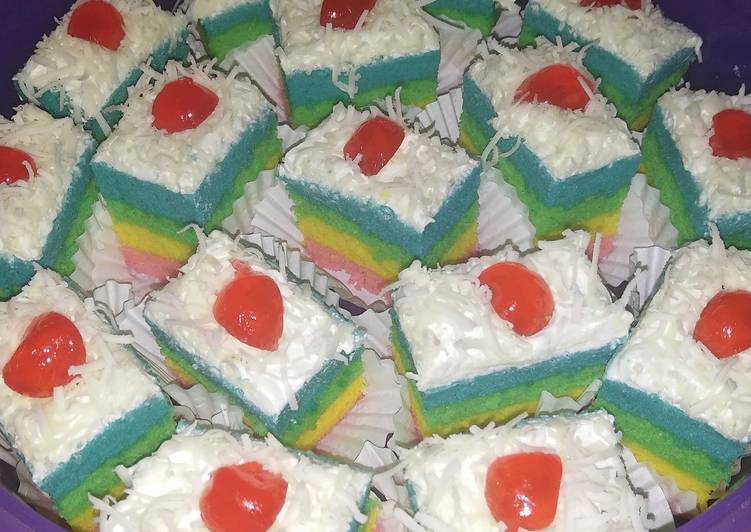 Resep Steam Rainbow cheesecake