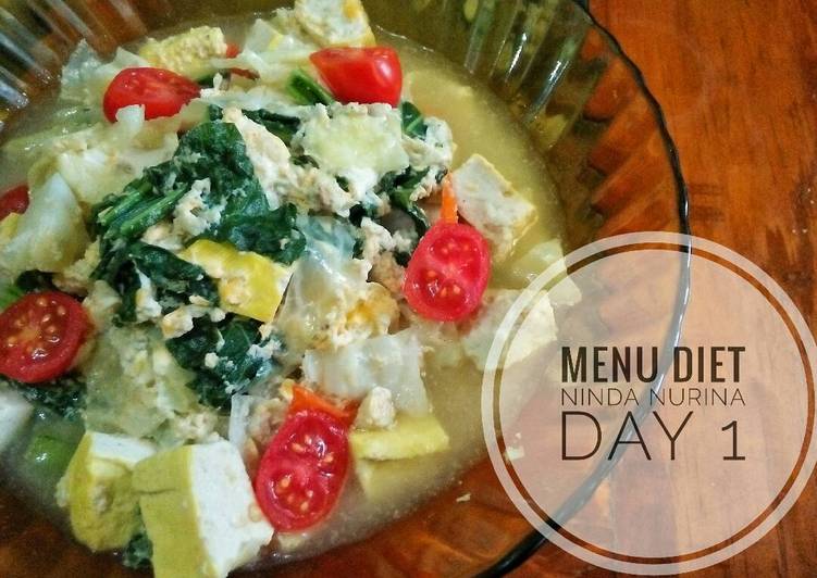 bahan dan cara membuat Diet Enak Hari Ke-1 (lunch) Tumis Tahu