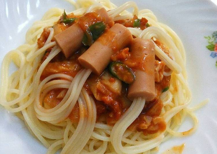 bahan dan cara membuat Spaghetti La Fonte Saus Jamur