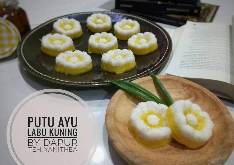 bahan dan cara membuat Putu Ayu Labu Kuning