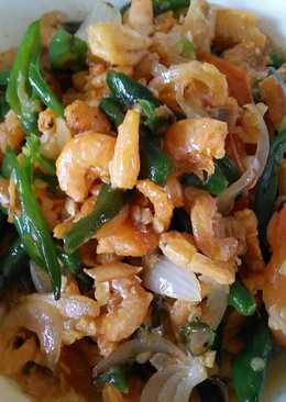 Udang kering cabe hijau