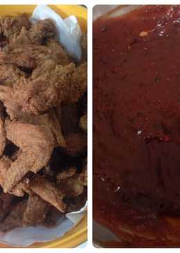Fried Chicken Wings with Barbeque Sauce