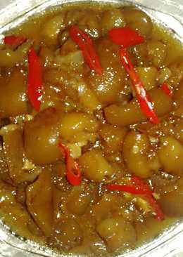 Cecek (kulit sapi) saus tiram sederhana