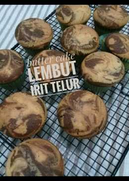 Butter cake versi cup irit telur, lembut, no seret