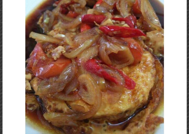 gambar untuk cara membuat Telur Ceplok kuah Manis Pedas