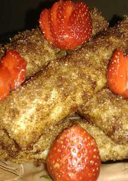 Strawberry & Banana Chocolate French Toast Roll Ups