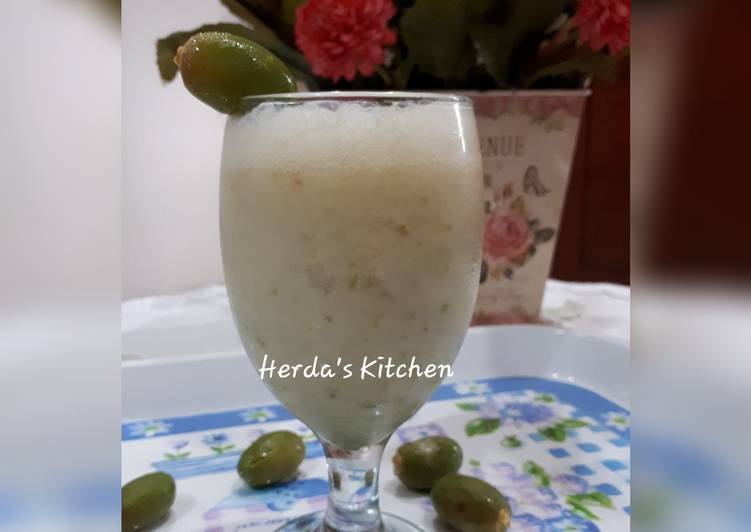 bahan dan cara membuat Kurma Muda Smoothies ala Teteh Tyas