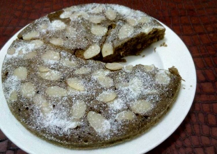 bahan dan cara membuat Bolu kukus green tea almond