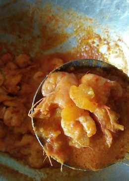 Sambal udang tempoyak dengan terong masam