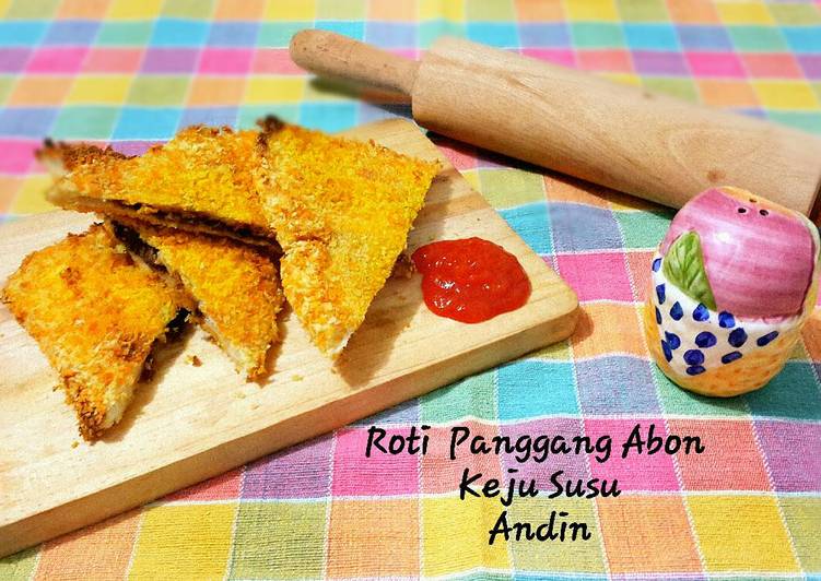 gambar untuk cara membuat Roti Panggang Abon Keju Susu