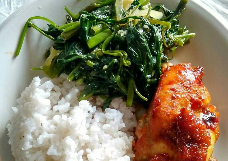 resep makanan Sarapan diet sehat ala Mrs Bam,ca kangkung