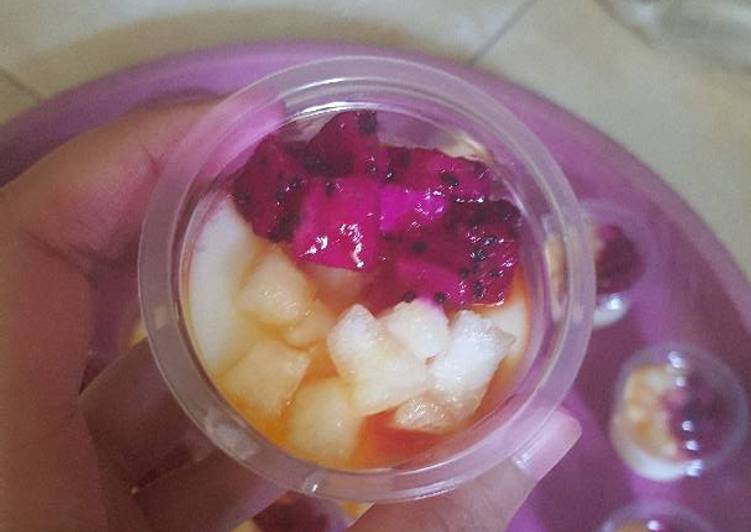 resep masakan Puding Susu Topping Buah