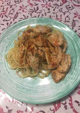 Spaghetti oglio olio (With chicken breast)