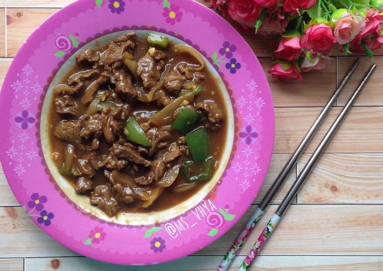 resep Beef cah bombay paprika