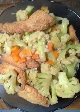 Kembang kol tumis egg tofu saus tiram