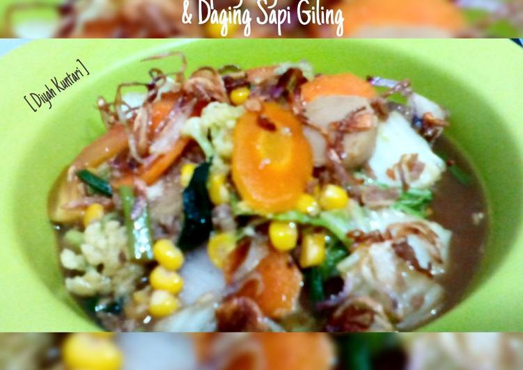 resep Capcay Sayur Baso & Daging Sapi Cincang