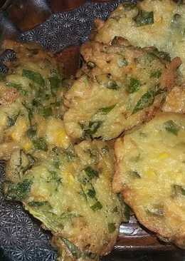 Kangkung+jagung masak bakwan