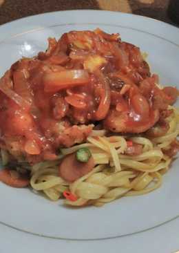 Fettuccine With Chicken Barbeque