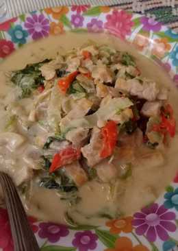 Sayur sawi tempe santan simple