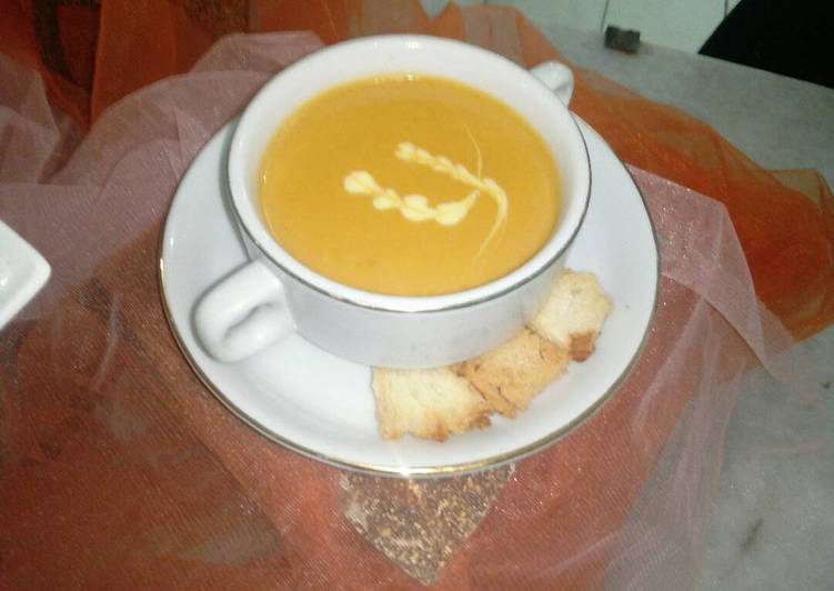 resep makanan Puree of pumpkin soup (cream of pumpkin soup)