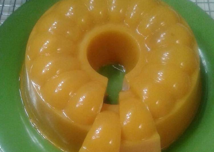 cara membuat Puding mangga lembut