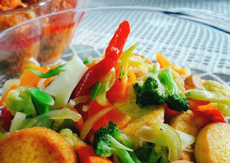 resep lengkap untuk Tumis mix sayuran dan tofu udang