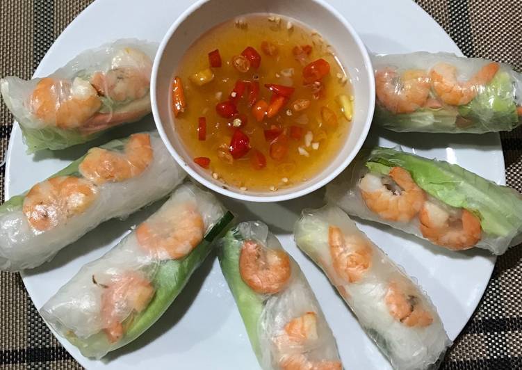 resep makanan Fresh spring rolls