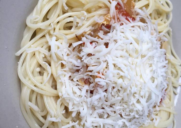 gambar untuk resep makanan Spaghetti Saus Padang #Seninsemangat