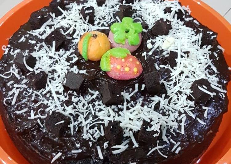 bahan dan cara membuat Brownies kukus lumer/ Steamed chocolate cake