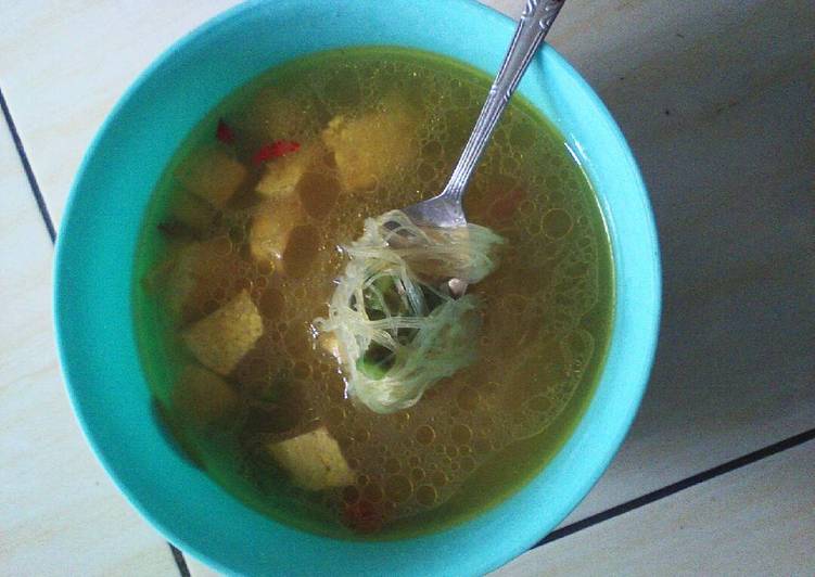 resep masakan Sayur oyong mix tahu dan bihun pedas