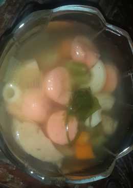 Sayur sop bakso sosis sederhana