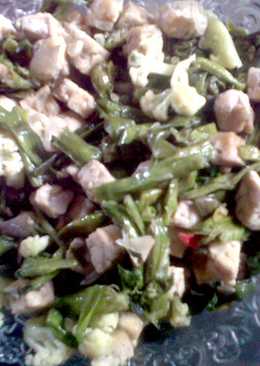 Tumis tempe+genjer+kembang kol