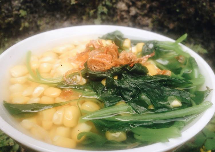 cara membuat Sayur Bayam Jagung Manis