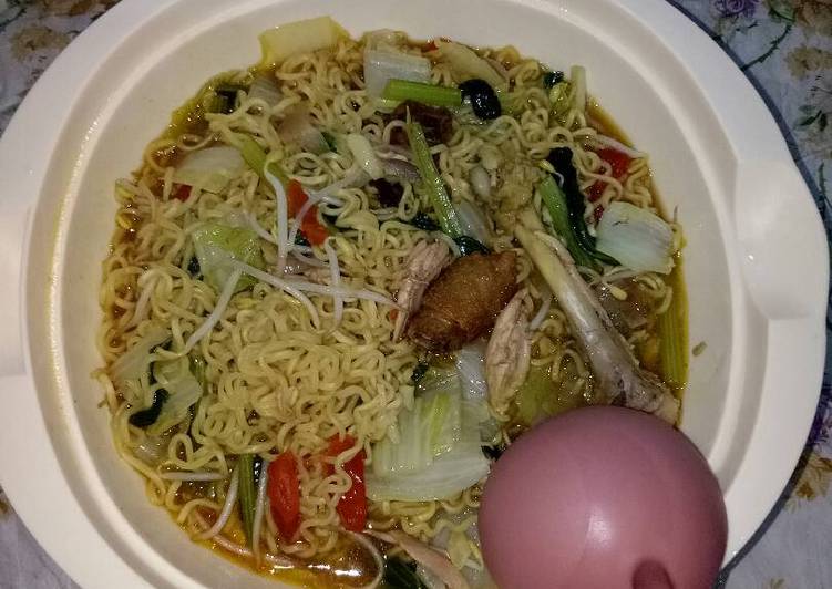 resep lengkap untuk Mie kuah sayur sehat sentosa ??