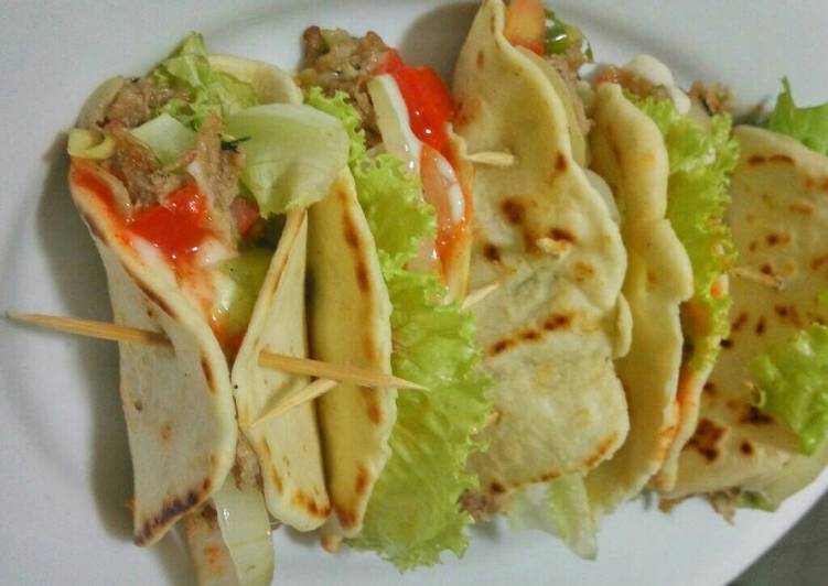 cara membuat Tacos Chiken with tortila homemade